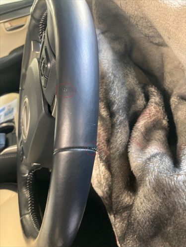 ハンドルの擦れ傷 | レクサスNX | 兵庫県神戸市西区